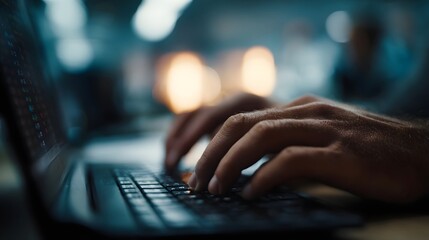 Hands typing on a keyboard in front of a trading dashboard