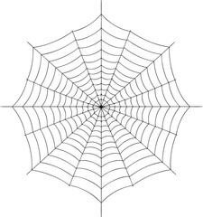 Obraz premium A clean, detailed spider web illustration, ideal for spooky backgrounds, haunted house decorations, and Halloween event graphics.