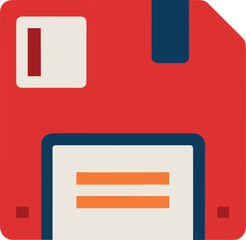 retro floppy disk vector icon clipart on transparent background