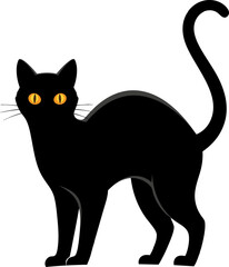 Standing Black Cat Halloween Silhouette.