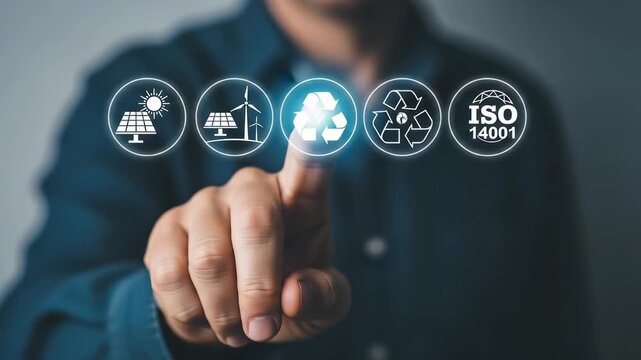 Sustainability: Choosing Recycling and Environmental Responsibility - ISO 14001, Renewable Energy, and Circular Economy Concepts