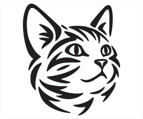 Obraz premium Cute Cat Head Cartoon Illustration