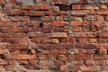 Obraz premium Old weathered red brick wall texture background