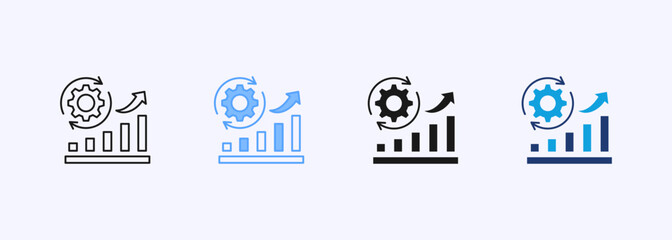 Process Improvement Icon Set Multiple Style Collection