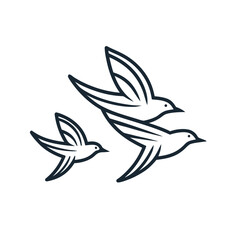 Soaring birds vector illustration on white background