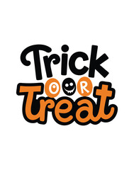 Trick or Treat Halloween Text Design for T-Shirt