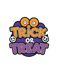 Trick or Treat Halloween Text Design for T-Shirt