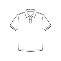 Simple line art polo shirt vector graphic for apparel design and fashion mockups white background