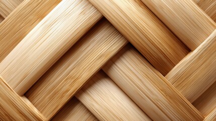 Close-up view of a woven bamboo pattern, showcasing the intricate weave and warm natural tones.