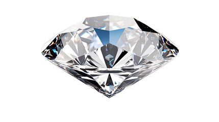 Loose sparkling diamond gemstone isolated on white background