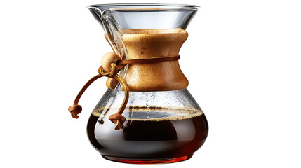 Artisan Coffee Brew: A detailed shot showcases a glass coffee maker, elegantly brewing rich, aromatic coffee for a fresh and flavorful morning experience.