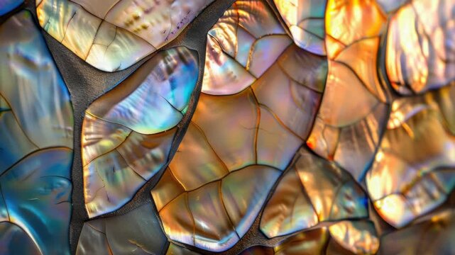 Close-up of a unique wall made from Abana shells, perfect for decorative or artistic use