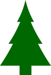 Solid green pine tree symbol for holidays