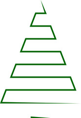 Minimalist geometric outline of Christmas tree