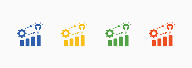 Development Icon Set Color Multiple Style Collection