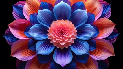 Obraz premium Vibrant Abstract Flower Petals Colorful Background