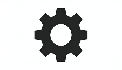 Simple black gear icon on white background