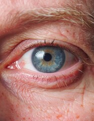 Fototapeta premium Close-up of a light-blue eye