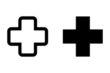 Silhouette of medical cross symbol