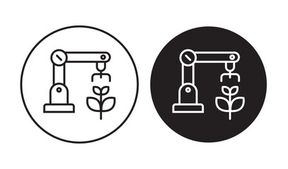 Robotic arm automation agriculture technology farming efficiency. Robotic arm automates plant care agriculture symbolizing innovation efficiency
