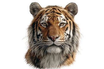 Obraz premium Majestic tiger head portrait isolated on transparent background