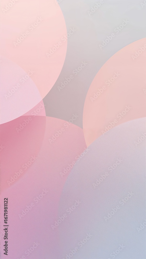 Wall mural minimalist pastel abstract circles overlapping softly with fading glow