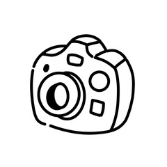 Vector Illustration of digital camera icon. Minimalist line icon camera.
