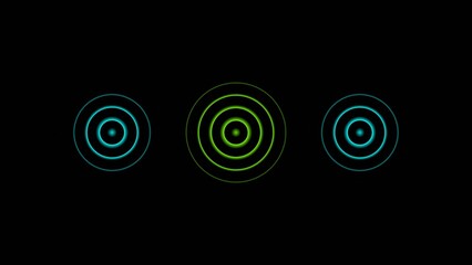 Abstract neon line bright cyan color 4k illustration. Black background 4k illustration.