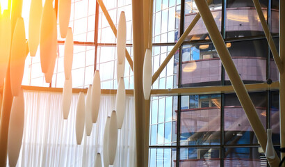 Modern interior design showcases innovative architecture and natural lighting in a contemporary urban setting during daytime