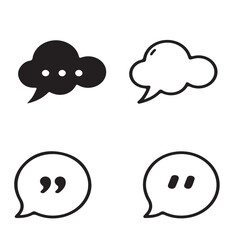 An isolated black silhouette of cloud message icon