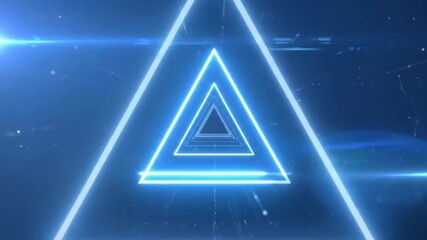Abstract Neon Triangle Tunnel: Geometric Light Animation - Powered by Adobe