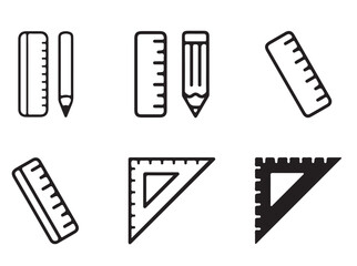 An isolated black silhouette of  geometric scale 