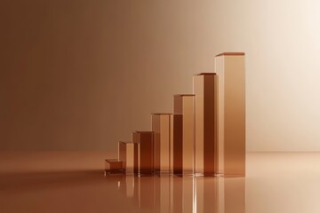 Minimalist 3D Bar Graph Concept