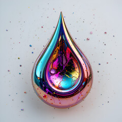 Digital Art of Shiny Droplet with Gradient Colors