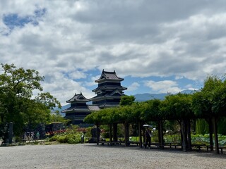 Historical Japanese Castle Surrounded by Lush Greenery