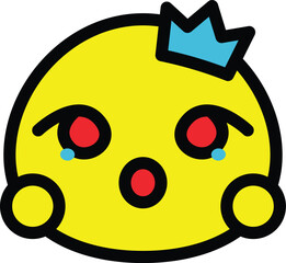 yellow character wearing a crown