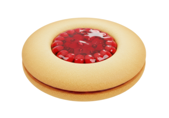 Elegant minimalist strawberry jelly filled cookie for celebration of National Homemade Cookies Day