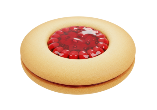 Elegant minimalist strawberry jelly filled cookie for celebration of National Homemade Cookies Day
