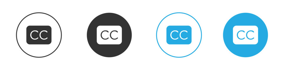 Closed caption icon vector style flat trendy collection.