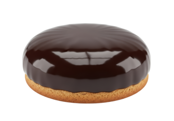 Decorative chocolate-glazed cookie with smooth glaze on a dark background for National Homemade