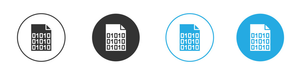 Binary code icon vector style flat trendy collection.