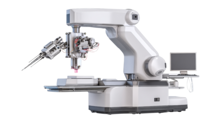 High-tech surgical laser for precision tissue removal, isolated on a Transparent background, PNG file.