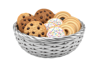 Delicious assortment of homemade cookies including chocolate chip, sugar, and rainbow sprinkle