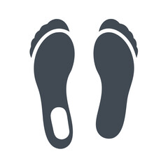 Two footprint / foot print flat icon for apps and websites
