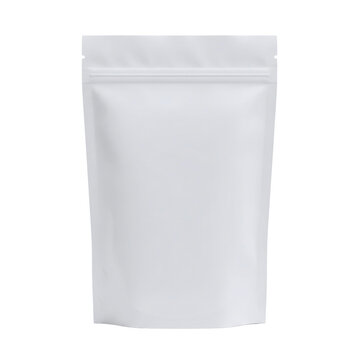 White stand up pouch with zipper mockup