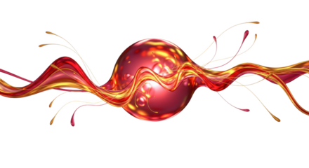 Abstract digital art with a sphere surrounded by flowing dynamic streams