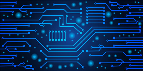 Circuit boards. Motherboards. Blue technology background.