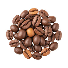 Pile of mixed roast coffee beans