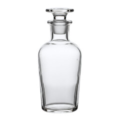 Empty clear glass apothecary bottle with stopper