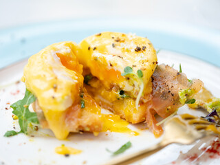 Eggs Benedict on a plate